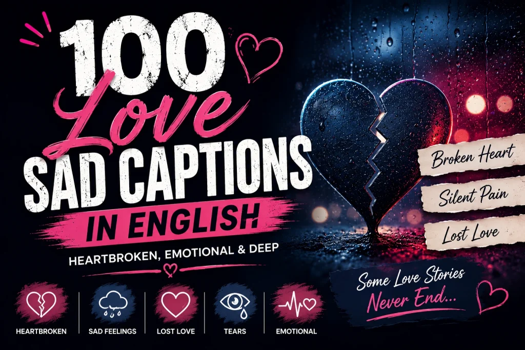 100 Best Love Sad Captions in English