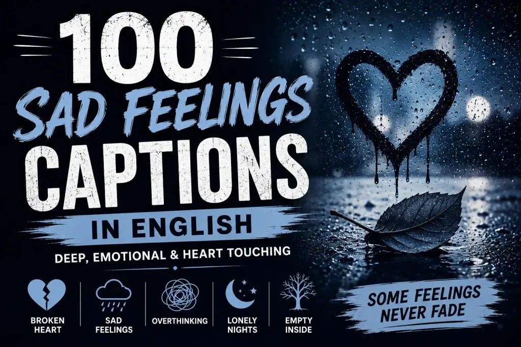 100 Sad Feelings Captions in English (Deep, Emotional & Heart Touching)