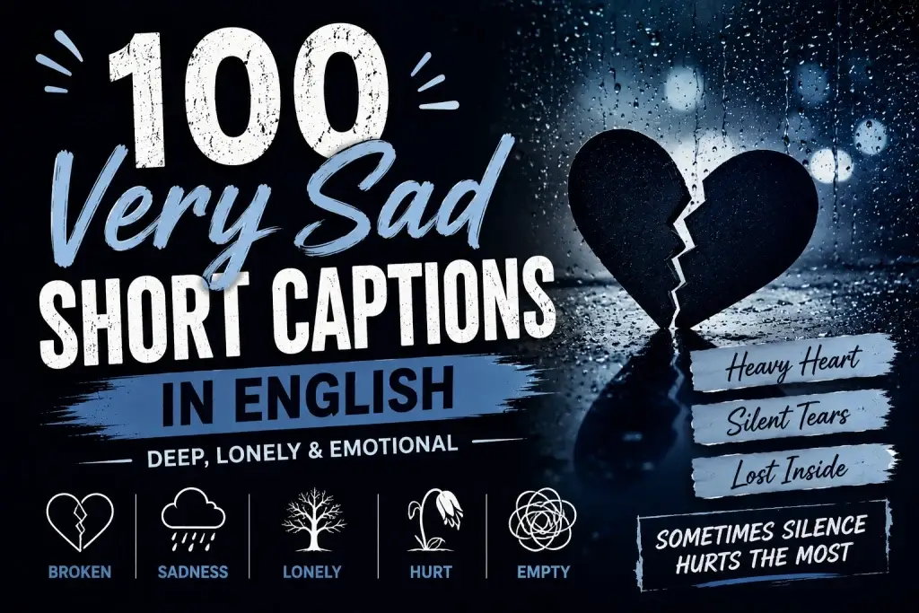 100 Very Sad Short Captions in English (Deep, Lonely & Emotional)