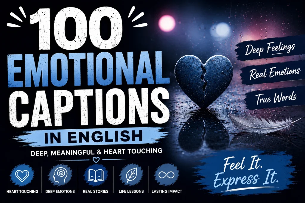 100 Best Emotional Captions in English (Deep, Heart Touching & Meaningful)