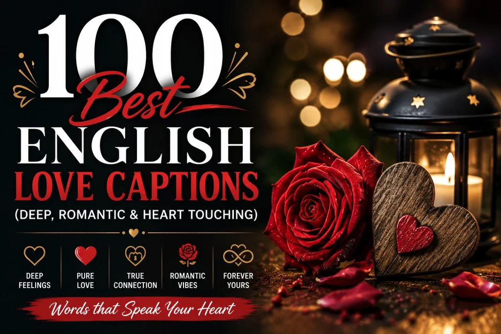 100 Best English Love Captions (Deep, Romantic & Heart touching)