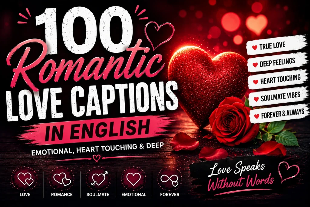 100 Romantic Love Captions in English