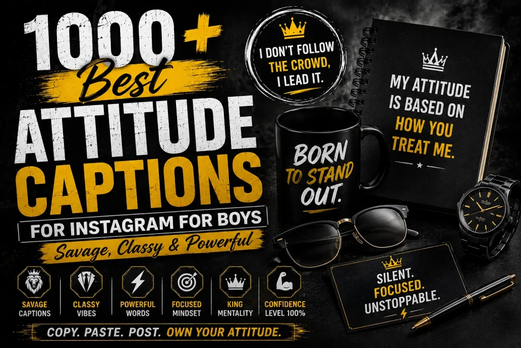 1000 Best Attitude Captions for Instagram for Boys (Savage, Classy & Powerful)