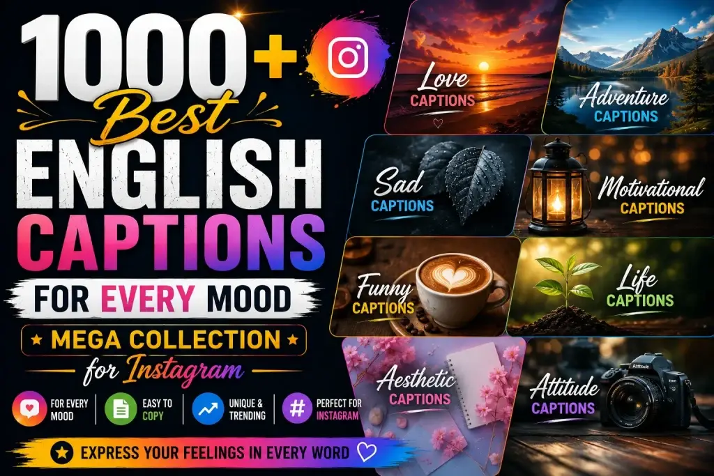 1000 Best English Captions for Every Mood (Mega Collection for Instagram)