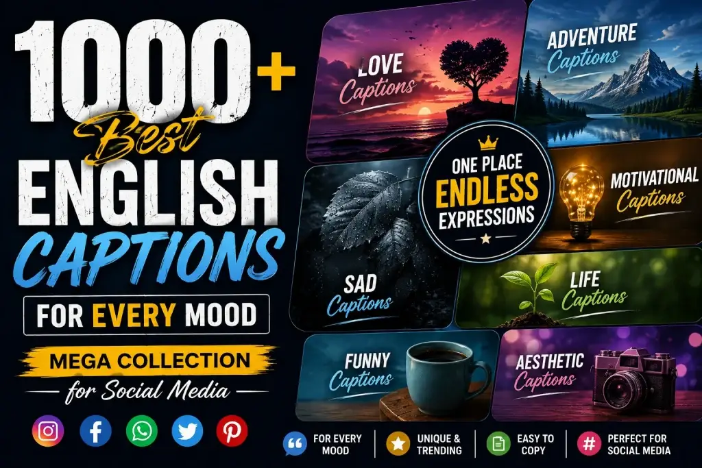 1000+ Best English Captions for Every Mood (Mega Collection for Social Media)