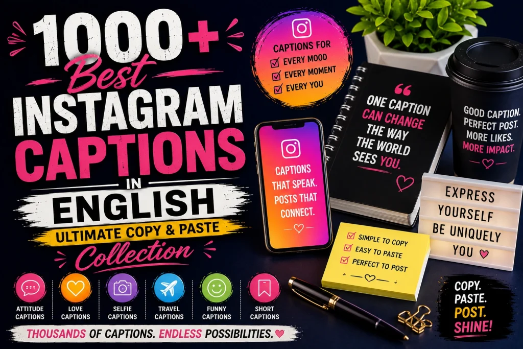 1000 Best Instagram Captions in English (Ultimate Copy & Paste Collection)