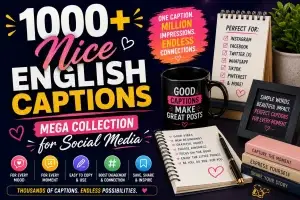 1000 Nice English Captions (Mega Collection for Social Media)