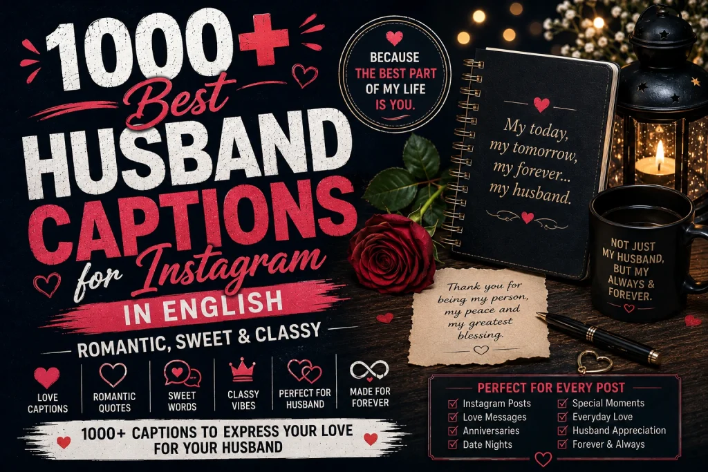 1000 Best Husband Captions for Instagram in English (Romantic, Sweet & Classy)