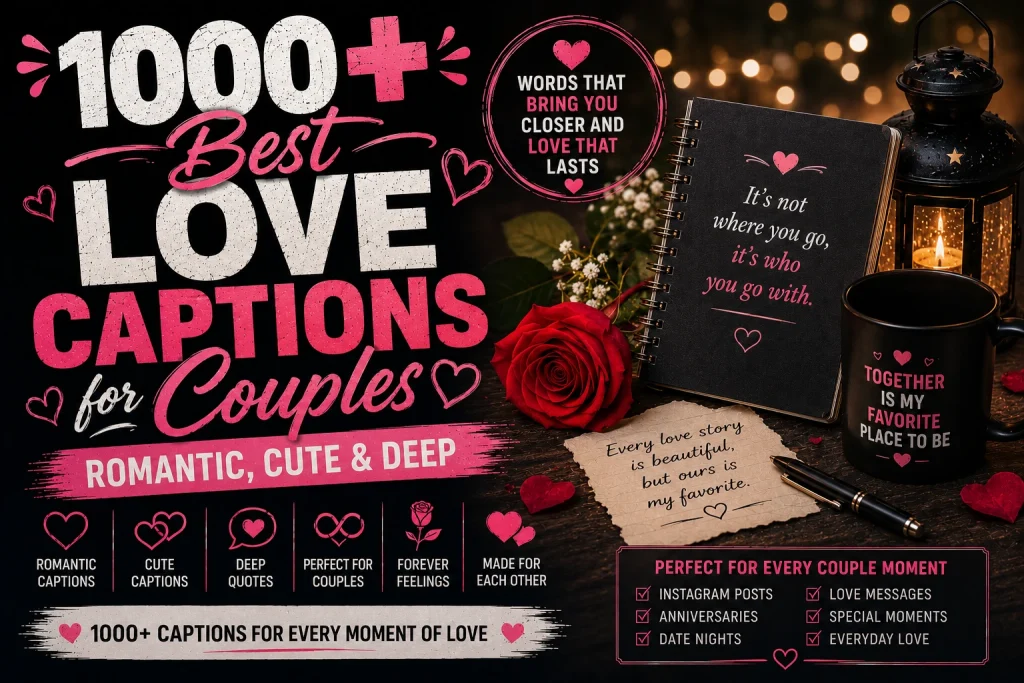 1000 Best Love Captions for Couples (Romantic, Cute & Deep)