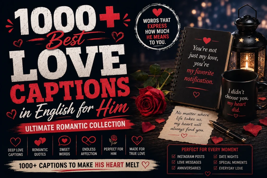 1000 Best Love Captions in English for Him (Ultimate Romantic Collection)