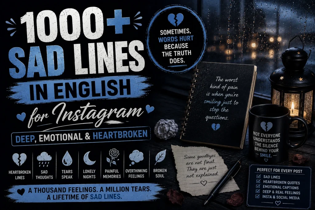 1000+ Sad Lines in English for Instagram (Deep, Emotional & Heartbroken)