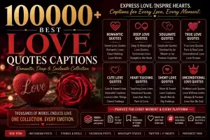 10000 Best Love Quotes Captions (Romantic, Deep & Soulmate Collection)