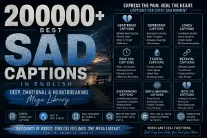 20000+ Best Sad Captions in English (Deep, Emotional & Heartbreaking Mega Library)