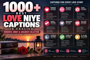 1000 Best Love Niye Captions in English (Romantic, Sweet & Soulmate Collection)