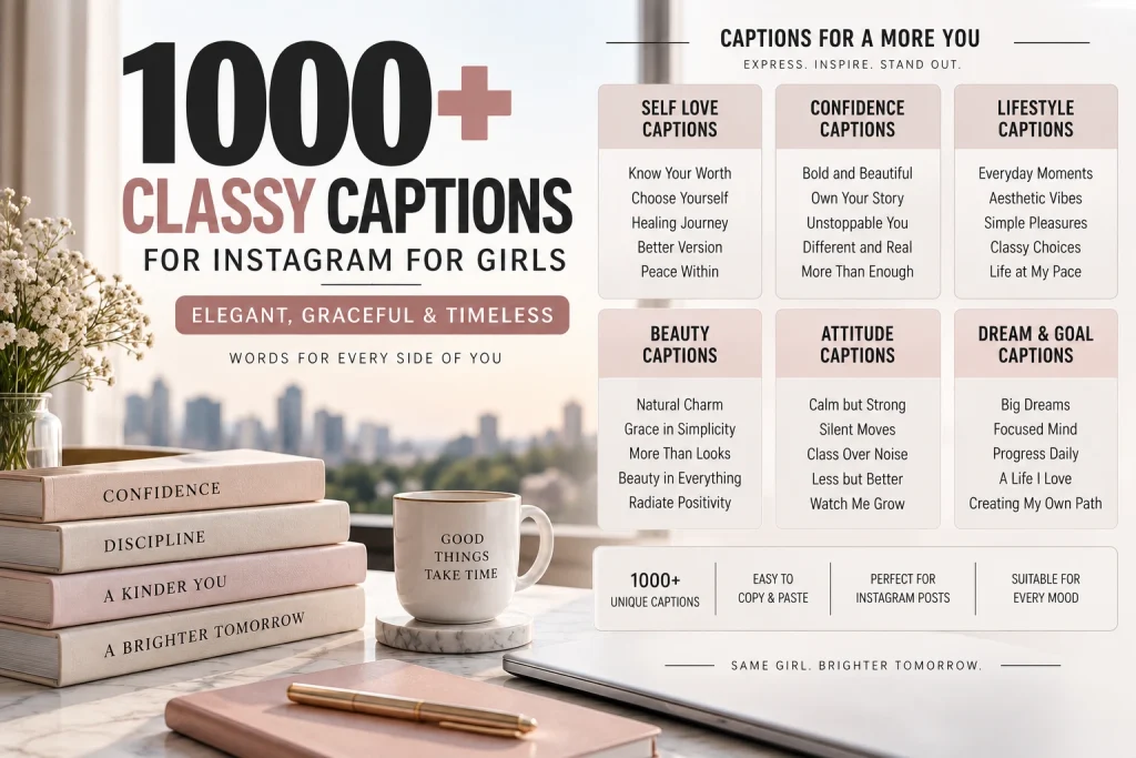 1000 Classy Captions for Instagram for Girls (Elegant, Graceful & Timeless)