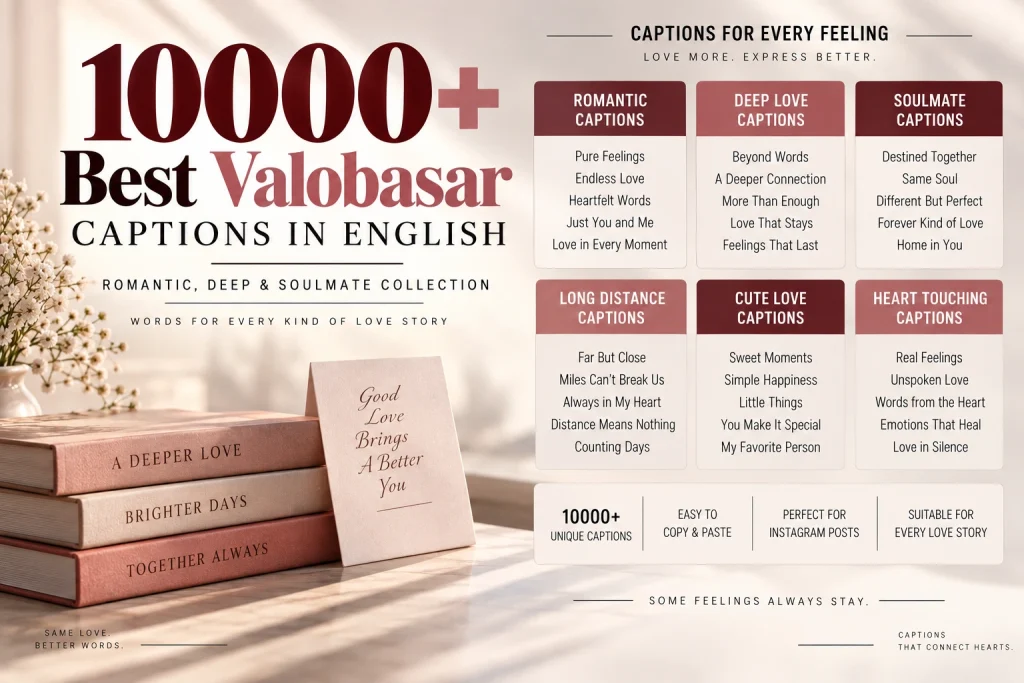 10000 Best Valobasar Captions in English (Romantic, Deep & Soulmate Collection)
